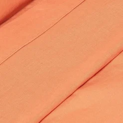 Homescapes Drap plat en lin lavé orange, 180x290 cm -