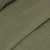 Homescapes Drap plat en lin lavé vert mousse, 178x255 cm - Outlet