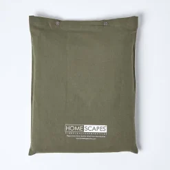 Homescapes Drap plat en lin lavé vert mousse, 178x255 cm - Outlet
