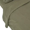 Homescapes Drap plat en lin lavé vert mousse, 270x300 cm -