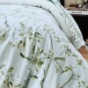 Tradilinge Drap plat en percale de coton au style anglais (180x290 cm - Céladon) Online