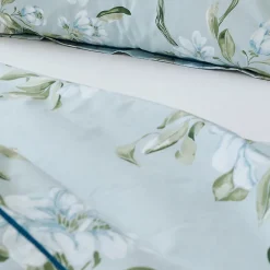 Tradilinge Drap plat en percale de coton au style anglais (280x325 cm - Céladon) Discount