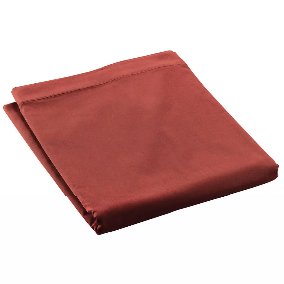 Eden Drap plat en percale de coton Terracotta