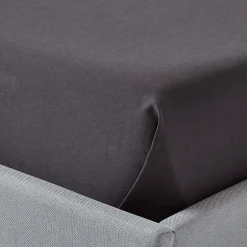 Homescapes Drap plat en satin de coton égyptien 1000 fils gris foncé, 230x255 cm - Hot