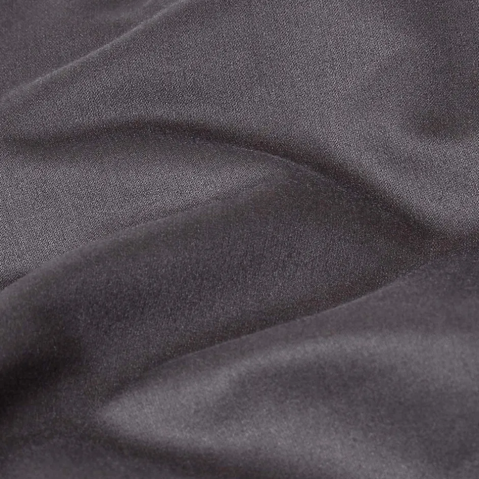 Homescapes Drap plat en satin de coton égyptien 1000 fils gris foncé, 270x300 cm -