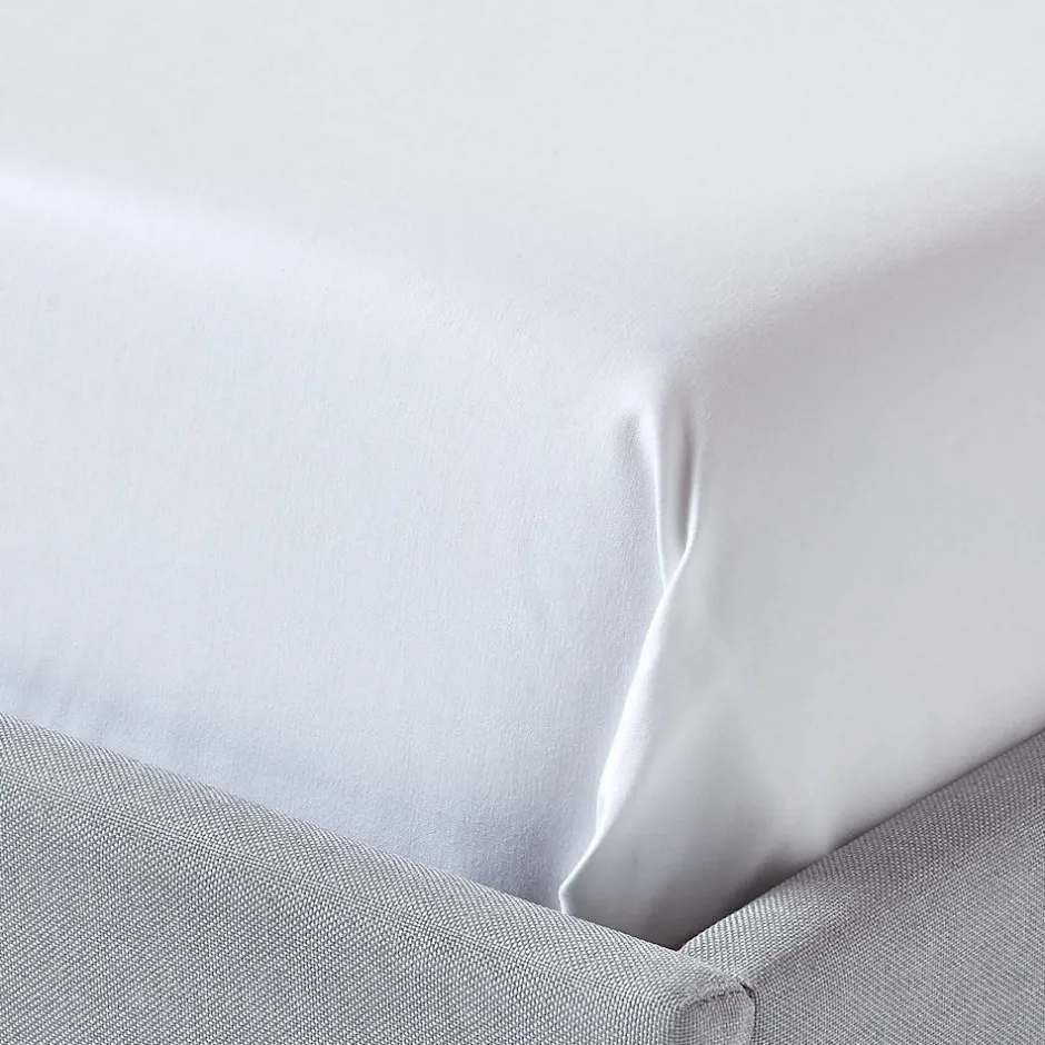 Homescapes Drap plat en satin de coton égyptien 1000 fils blanc, 180x290 cm - New
