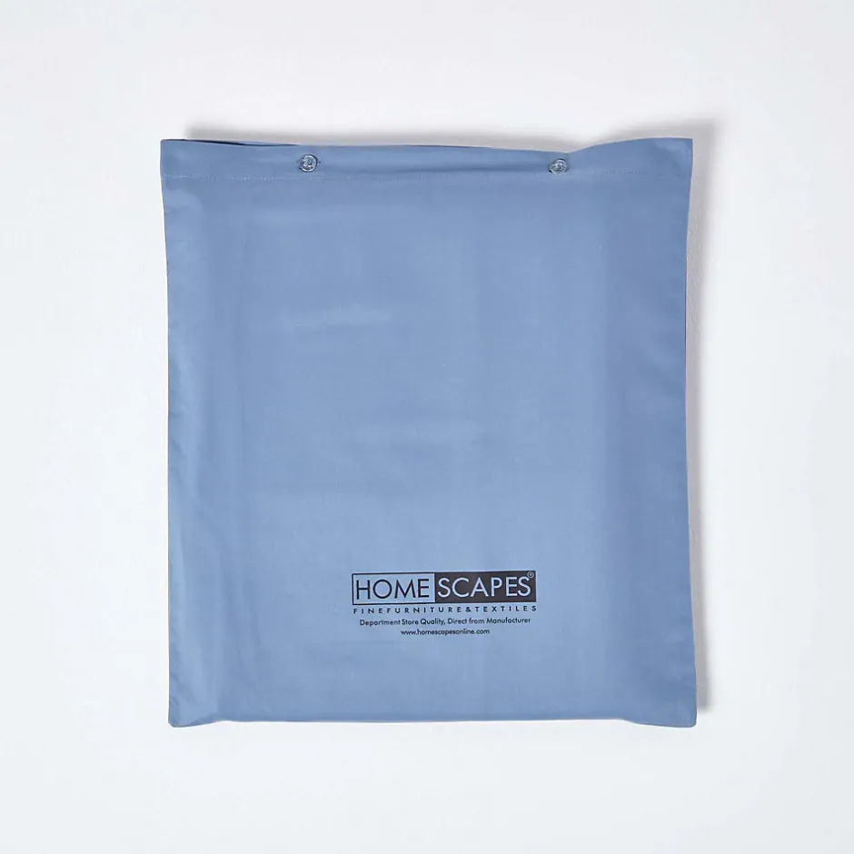 Homescapes Drap plat en satin de coton égyptien 1000 fils bleu, 178x255 cm -