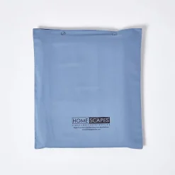 Homescapes Drap plat en satin de coton égyptien 1000 fils bleu, 240x300 cm -