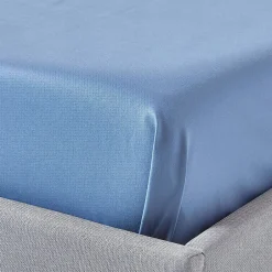 Homescapes Drap plat en satin de coton égyptien 1000 fils bleu, 240x300 cm -