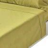 Homescapes Drap plat en satin de coton égyptien 1000 fils vert olive, 230x255 cm -