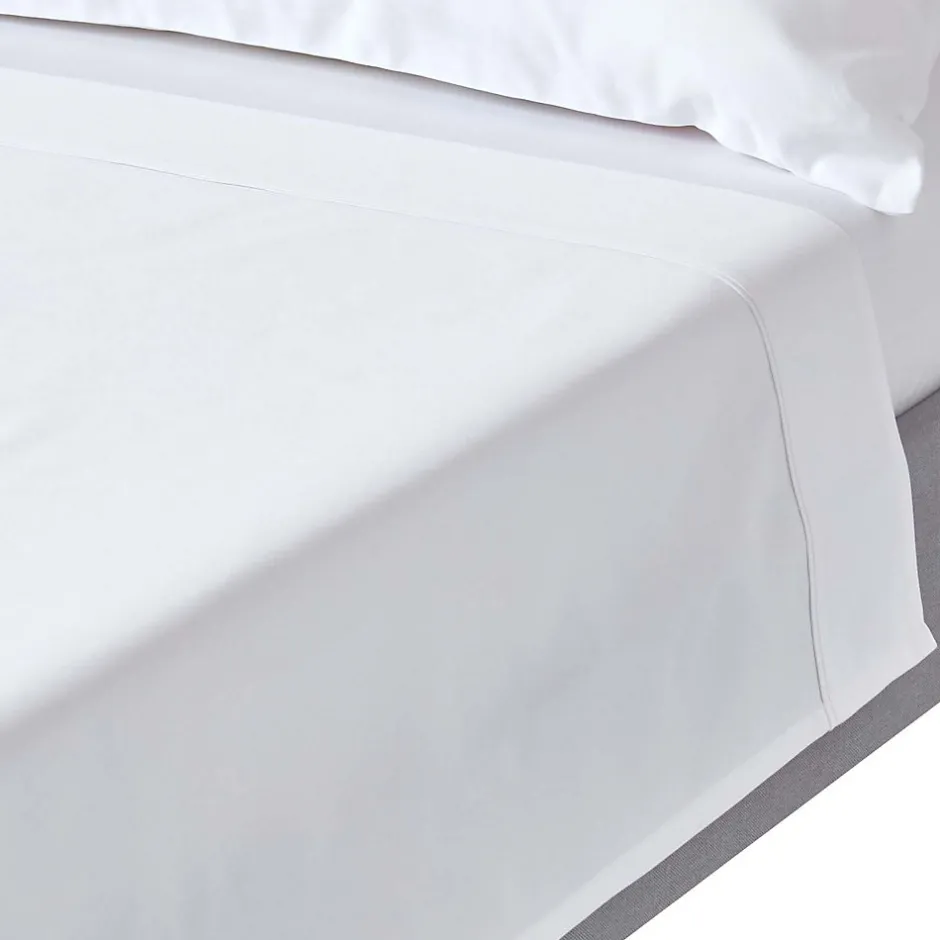 Homescapes Drap plat en satin de coton égyptien 1000 fils blanc, 240x300 cm -