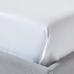 Homescapes Drap plat en satin de coton égyptien 1000 fils blanc, 240x300 cm -