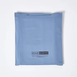 Homescapes Drap plat en satin de coton égyptien 1000 fils bleu, 270x300 cm - Clearance