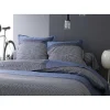 Tradilinge Drap Plat en Satin de Coton (180x290 cm - Bleu)