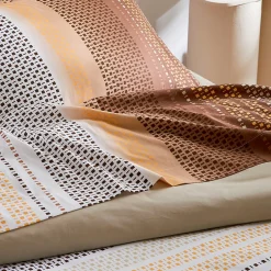 Tradilinge Drap plat esprit géométrique en coton (180x290 cm - Cuivre) Hot