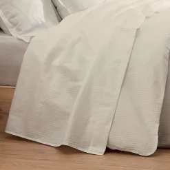 Tradilinge Drap plat esprit grand hôtel (180x290 cm - Sable)