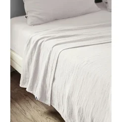 L'Effet Papillon Drap plat "Gaïa" toutes dimensions "Gaze de Coton" - Gaïa Chantilly - 270 x 300 cm pour lit King size New