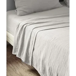 L'Effet Papillon Drap plat "Gaïa" toutes dimensions "Gaze de Coton" - Gaïa Nuage - 270 x 300 cm pour lit King size