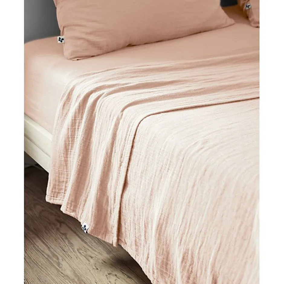 L'Effet Papillon Drap plat "Gaïa" toutes dimensions "Gaze de Coton" - Gaïa Guimauve - 240 x 300 cm pour lit 2 places Discount