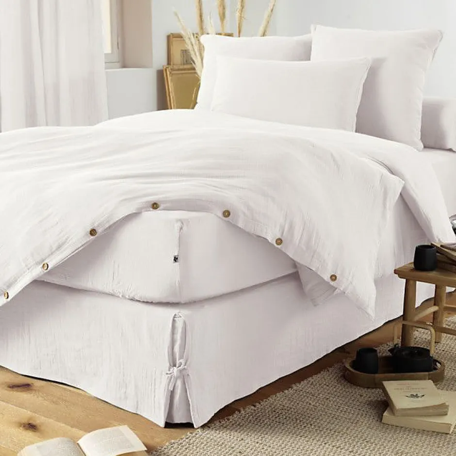 L'Effet Papillon Drap plat "Gaïa" toutes dimensions "Gaze de Coton" - Gaïa Chantilly - 240 x 300 cm pour lit 2 places