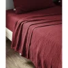 L'Effet Papillon Drap plat "Gaïa" toutes dimensions "Gaze de Coton" - Gaïa Lie de Vin - 270 x 300 cm pour lit King size