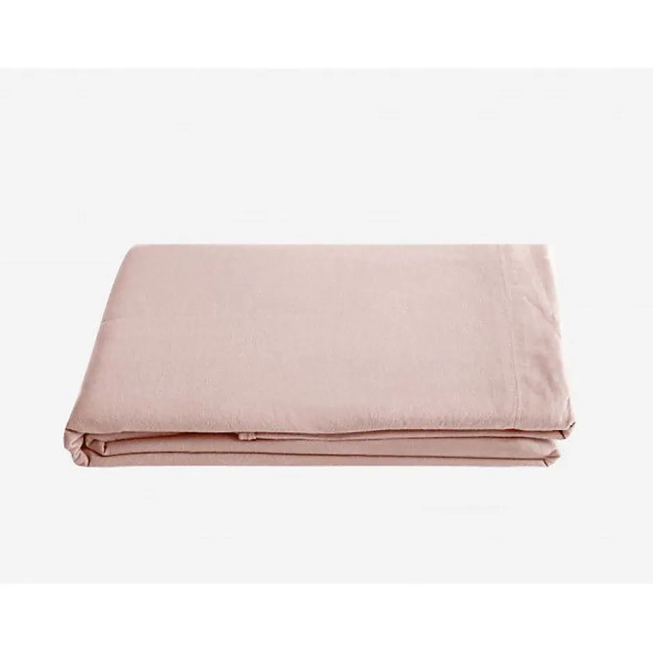 Vent Du Sud Drap plat Palace pur coton teint lavé, 63 fils/cm² - Palace Rose - 240 x 290 cm pour lit 2 places Discount