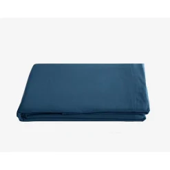 Vent Du Sud Drap plat Palace pur coton teint lavé, 63 fils/cm² - Palace Marine - 270 x 290 cm pour lit King Size Online