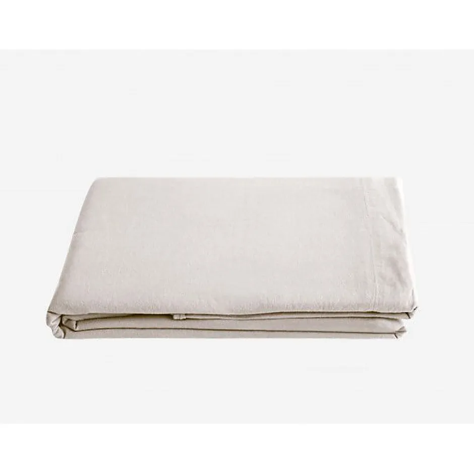 Vent Du Sud Drap plat Palace pur coton teint lavé, 63 fils/cm² - Palace Naturel - 240 x 290 cm pour lit 2 places