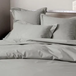 Coton Pur Drap plat percale de coton peigné "Julian" toutes dimensions - Julian Perle - 240 x 300 cm pour lit 2 places Sale