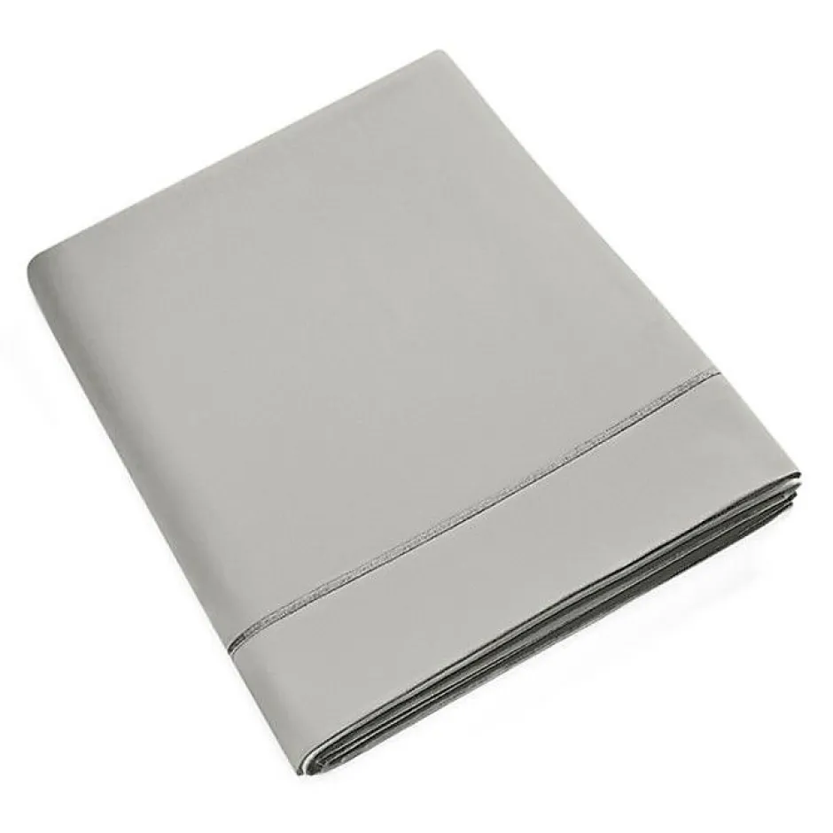 Coton Pur Drap plat percale de coton peigné "Julian" toutes dimensions - Julian Perle - 240 x 300 cm pour lit 2 places Sale