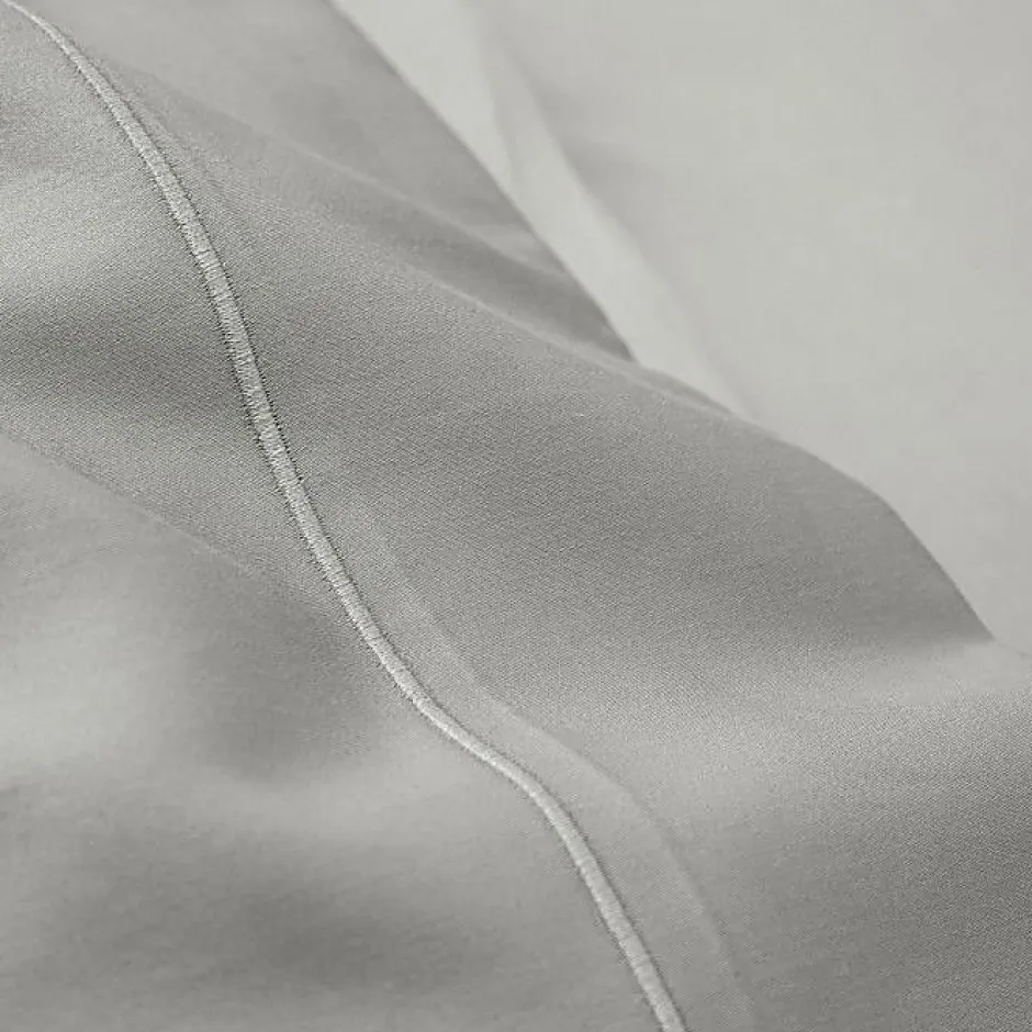 Coton Pur Drap plat percale de coton peigné "Julian" toutes dimensions - Julian Perle - 180 x 290 cm pour lit 1 place