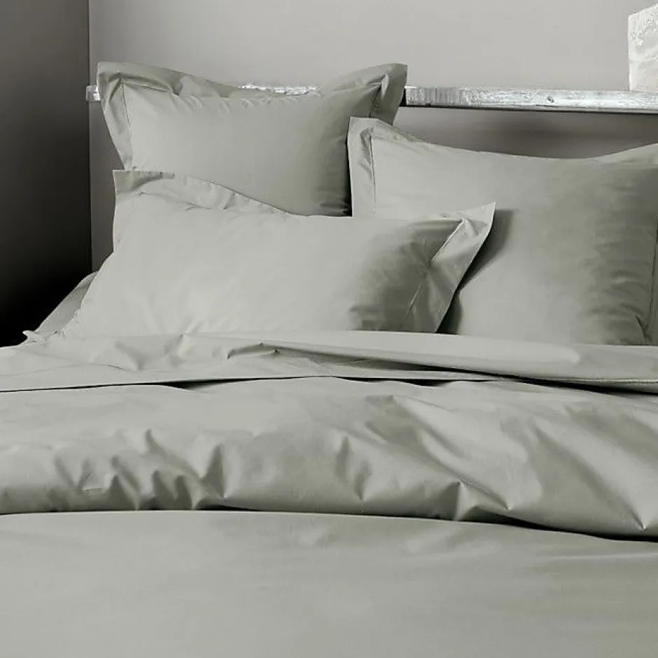 Coton Pur Drap plat percale de coton peigné "Julian" toutes dimensions - Julian Ardoise - 180 x 290 cm pour lit 1 place Discount