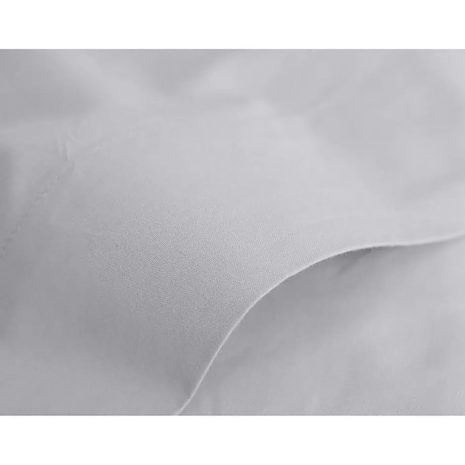 Vent Du Sud Drap plat percale pur coton peigné longues fibres 80 fils/cm² - Perle - 240 x 300 cm pour lit 2 places