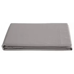 Vent Du Sud Drap plat percale pur coton peigné longues fibres 80 fils/cm² - Cendre - 240 x 300 cm pour lit 2 places Outlet
