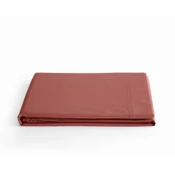 Vent Du Sud Drap plat percale pur coton peigné longues fibres 80 fils/cm² - Pêche - 180 x 290 cm pour lit 1 place