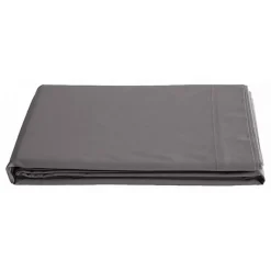 Vent Du Sud Drap plat percale pur coton peigné longues fibres 80 fils/cm² - Ardoise - 240 x 300 cm pour lit 2 places
