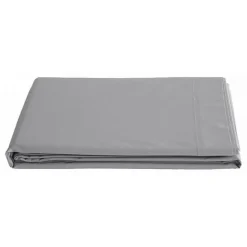Vent Du Sud Drap plat percale pur coton peigné longues fibres 80 fils/cm² - Acier - 180 x 290 cm pour lit 1 place