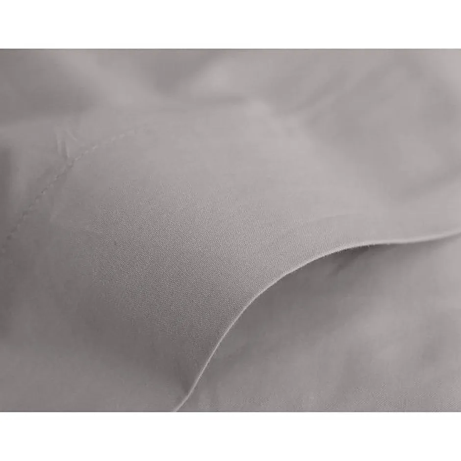 Vent Du Sud Drap plat percale pur coton peigné longues fibres 80 fils/cm² - Cendre - 180 x 290 cm pour lit 1 place Clearance