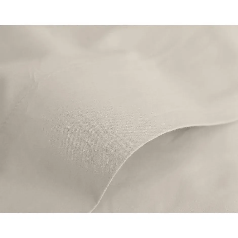 Vent Du Sud Drap plat percale pur coton peigné longues fibres 80 fils/cm² - Ivoire - 180 x 290 cm pour lit 1 place Clearance