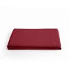 Vent Du Sud Drap plat percale pur coton peigné longues fibres 80 fils/cm² - Carmin - 180 x 290 cm pour lit 1 place