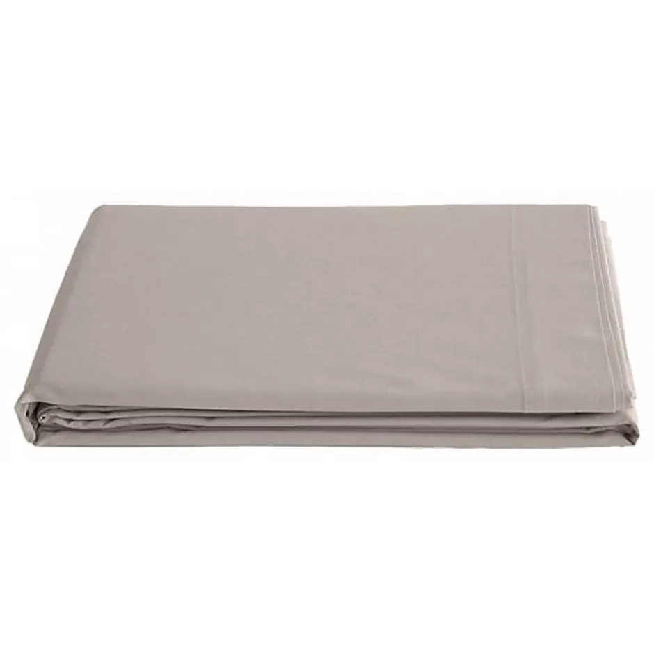 Vent Du Sud Drap plat percale pur coton peigné longues fibres 80 fils/cm² - Lin - 270 x 300 cm pour lit King size