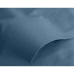 Vent Du Sud Drap plat percale pur coton peigné longues fibres 80 fils/cm² - Marine - 240 x 300 cm pour lit 2 places