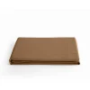 Vent Du Sud Drap plat percale pur coton peigné longues fibres 80 fils/cm² - Cognac - 180 x 290 cm pour lit 1 place