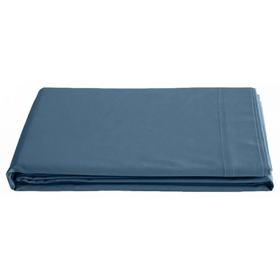 Vent Du Sud Drap plat percale 270x300 Bleu marine 100% coton
