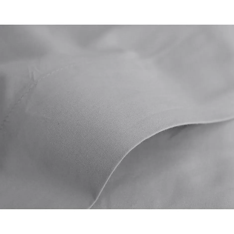 Vent Du Sud Drap plat percale 240x300 cm Gris coton peigné