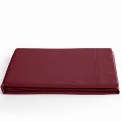 Coton Pur Drap plat Prémium 240 x 300 cm Grenat coton Discount