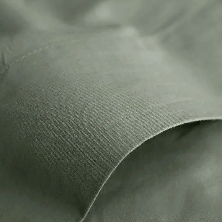 Coton Pur Drap plat Prémium 180x290 cm Vert fonce Sale