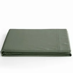 Coton Pur Drap plat Prémium 180x290 cm Vert fonce Sale