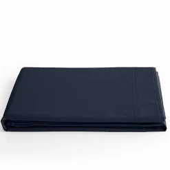 Coton Pur Drap plat Prémium Bleu nuit 180 x 290 cm Discount