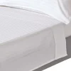 Homescapes Drap plat satin rayé en coton égyptien 330 fils blanc, 240x300 cm -